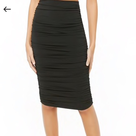 ⭐️FOREVER 21 • NEW Ruched Knee- Length Skirt - Picture 6 of 7